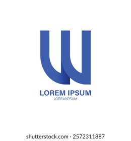 Modern Blue W Letter Logo Design for Business and Branding