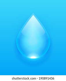 Modern blue water drop. Vector illustration