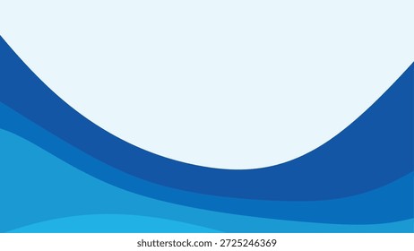 Modern blue wave abstract background with white copy space for corporate business banner and presentation
