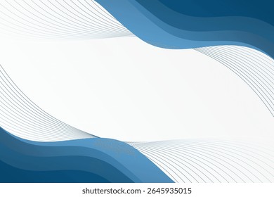 Modern blue wave background with dynamic line pattern
