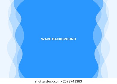 Modern Blue Wave Background with Transparent Wavy Borders