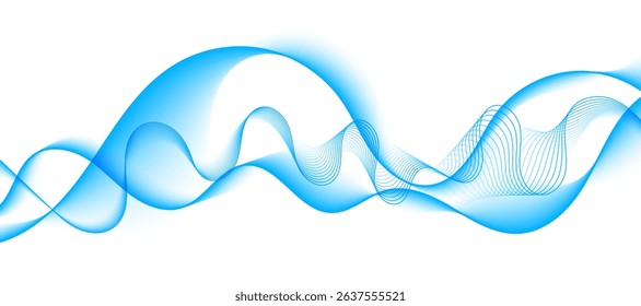 Modern Blue Wave Lines Pattern Background. Technology Banner. Vector Illustration. Abstract Business Wallpaper