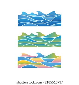 Modern blue wave logo template