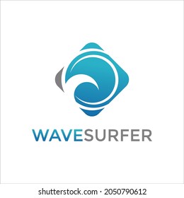 Modern blue wave logo vector for your company or business