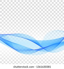 Modern blue wave transparent background