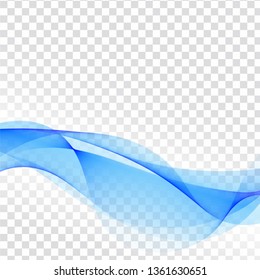 Modern blue wave transparent background