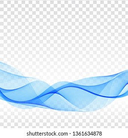 Modern blue wave transparent background vector
