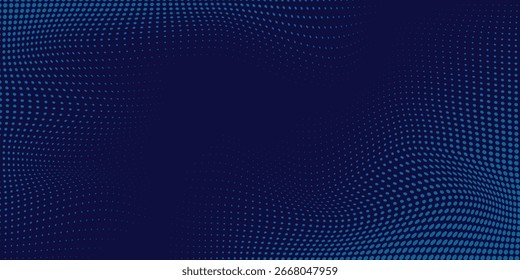 Fondo ondulado azul moderno del semitono. Dot pop art arte deportivo moderno