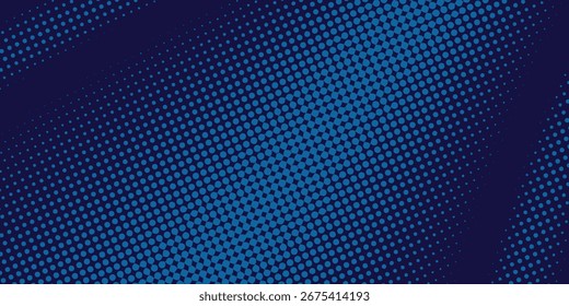 Modern blue wavy halftone background. Dot pop art sport style vector