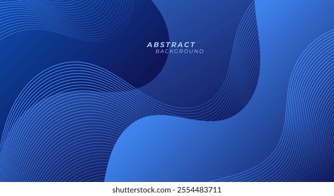 Modern blue wavy lines background