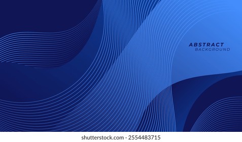 Modern blue wavy lines background