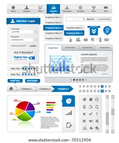 Modern blue website template collection