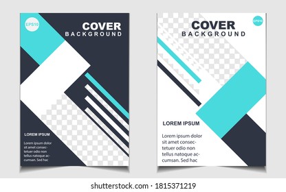 Modern blue and white a4 brochure cover design background template for business and corporate. Layout space for photo. Vector graphic can use company profile, flyer, presentation, advertising, banner