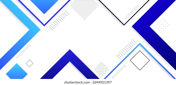 Modern blue and white abstract background with bold geometric shapes and clean tech-inspired lines
