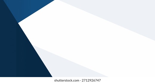 Modern blue and white abstract background with geometric shapes and copy space. Vector illustration