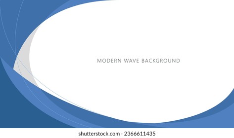 Moderno espacio de texto de plantilla de fondo de ondas abstractas azul y blanco