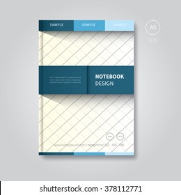 modern blue and white book cover design for business, annual report, presentation, corporation / unusual book design background