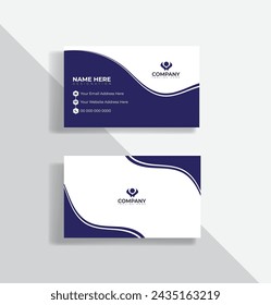 Modern blue and white business card design. blue and white business card design.