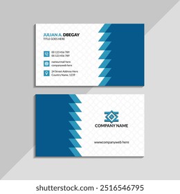 Modern Blue and White Business Card Design Template
