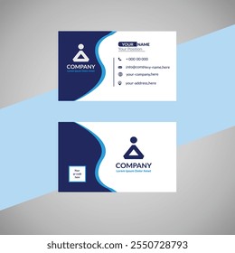 Modern Blue and White Business Card Design