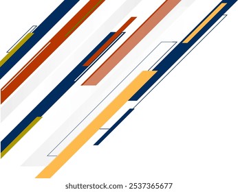 Moderno azul, branco e amarelo formas diagonais geométricas.
