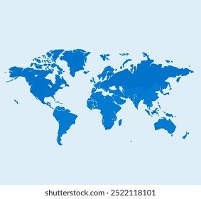 Modern blue World map vector illustration
