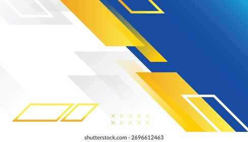 Modern blue yellow background. vector abstract background technology futuristic graphic, with text space for poster, banner, slide, cover, presentation.