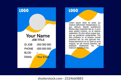Modern blue and yellow Business Card Design Template