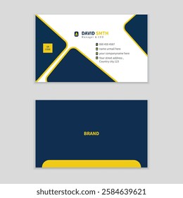 Modern Blue and yellow Business Card Design