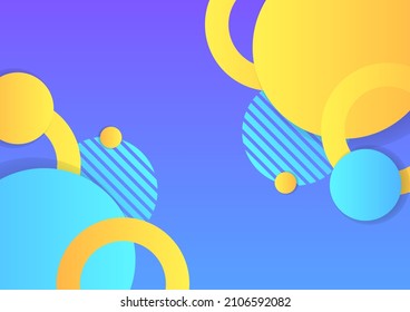 Modern blue yellow geometric Memphis abstract background. Suit for business, corporate, institution, party, festive, seminar, and talks.