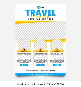 Modern Blue Yellow Travel Adventure Promotion Flyer