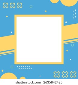 Moderna Plantilla Twibbon Azul y Amarillo – Perfecta para Eventos, Promociones o Redes Sociales
