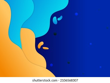 Modern blue yellow wave liquid fluid curve abstract background vector graphic. Vector abstract graphic design banner pattern background template