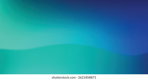 Las paredes y el piso del patrón abstracto del fondo de la sala de estudio del gradiente azul-verde moderno reflejan las luces de neón, los tonos oscuros y se sienten simples