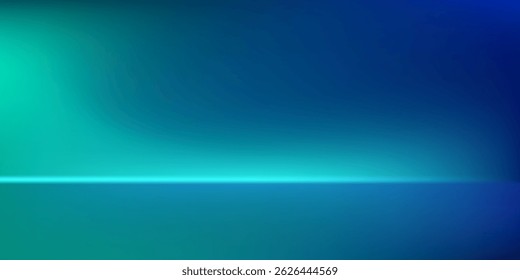 Moderno azul-verde gradiente sala de estúdio abstrato fundo padrão paredes e chão refletir neon luzes tons escuros e sentir a velocidade do abstrato digital 