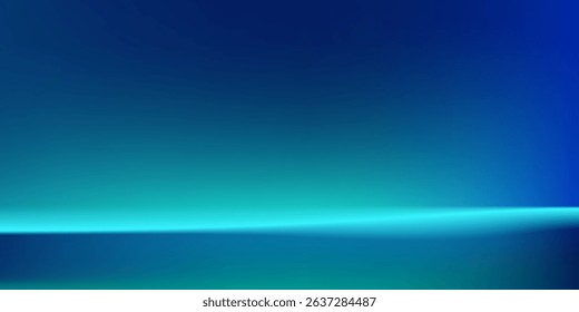 Modern blue-green gradient studio room, abstract background pattern, walls and floor reflect neon lights, dark tones and feel speed of digital technology abstract simple art modern