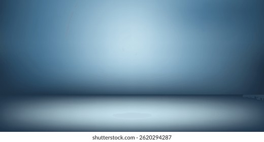 Modernes unscharfes abstraktes, weiches blaues Studio und Wandhintergrund abstrakt