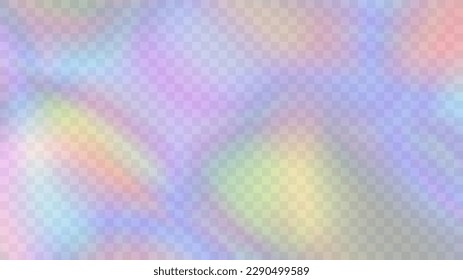 Moderner, unscharfer Farbverlauf-Hintergrund im trendigen Retro-90er-Jahre-Stil. Y2K ästhetisch. Rainbow Light Prism Effekt. Hologramm-Reflexion. Plakatvorlage für Social-Media-Posts, digitales Marketing, Verkaufsprotokoll