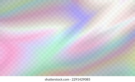 Modern blurred gradient background in trendy retro 90s, 00s style. Y2K aesthetic. Rainbow light prism effect. Hologram reflection. Poster template for social media posts, digital marketing, sales prom