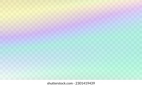 Modern blurred gradient background in trendy retro 90s, 00s style. Y2K aesthetic. Rainbow light prism effect. Hologram reflection. Poster template for social media posts, digital marketing, sales prom