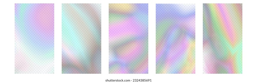 Modern blurred gradient background in trendy retro 90s, 00s style. Y2K aesthetic. Rainbow light prism effect. Hologram reflection. Poster template for social media posts, digital marketing, sales prom