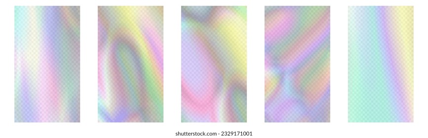 Moderner, unscharfer Farbverlauf-Hintergrund im trendigen Retro-90er-Jahre-Stil. Y2K ästhetisch. Rainbow Light Prism Effekt. Hologramm-Reflexion. Plakatvorlage für Social-Media-Beiträge, digitales Marketing