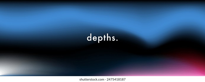 Modern blurred neon background. Wide template with a dark elegant design concept as banner, ads. Colorful gradient y2k aesthetic. Abstract presentation black backdrop. Minimal style. Vector texture