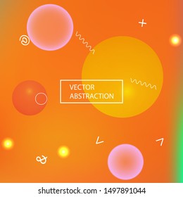 Modern blurry smooth background. Clean backdrop with colored bubbles and white shapes. Vector illustration theme. Orange fluid colorful figures for poster, presentation and banner.