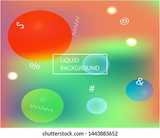 Modern blurry smooth background. Flat backdrop with bright rainbow colors. Vector illustration texture. Green fluid colorful shapes for poster, presentation and banner.