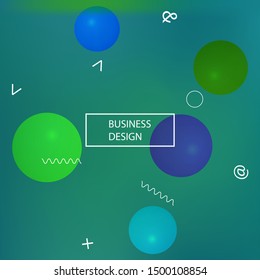 Modern blurry smooth background. Flat backdrop with colored bubbles and white shapes. Vector illustration space. Green fluid colorful figures for poster, presentation and banner.
