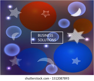 Modern blurry smooth background. Flat backdrop with colored bubbles and white shapes. Vector illustration flyer. Blue fluid colorful figures for poster, presentation and banner.