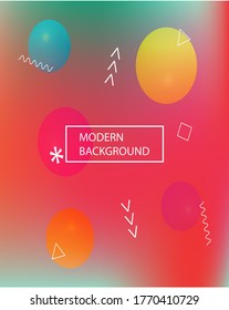 Moderner, unscharfer, glatter Hintergrund. Flüssiger Hintergrund mit farbigen Blasen und weißen Formen. Vektorgrafik-Flyer. Blaue, fließende, farbige Figuren für Poster, Präsentation und Banner.