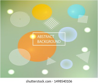 Modern blurry smooth background. Fresh backdrop with colored bubbles and white shapes. Vector illustration layout. Green fluid colorful figures for poster, presentation and banner.