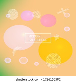 Modern blurry smooth background. Fresh backdrop with colored bubbles and white shapes. Vector illustration texture. Red fluid colorful figures for poster, presentation and banner.
